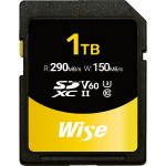 Wise m&auml;lukaart Wise SDXC UHS-II V60 1TB R:290MBs / W:150MBs WI-SD-S1024