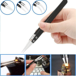 Lsydgn 4 keraamilise pintseti komplekt, t&auml;ppiskeraamiliste pintsettide komplekt, mustad h&otilde;bedased pintsetid, k&otilde;rge temperatuuritaluvus, korrosioonikaitse, vahetatav pea ehete valmistamiseks, laborile