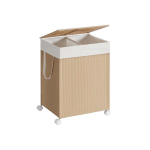 Pesukorv, SONGMICS HOME LCB601N01, 46,5 x 37,5 x 65 cm, naturaalne beež-matt valge, Pesukorv, SONGMICS HOME LCB601N01, 46,5 x 37,5 x 65 cm, naturaalne beež-matt valge