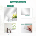 Fangoo, 8 tk, 30 x 30 cm, isekleepuv akr&uuml;&uuml;lpeegel, hd isekleepuv peegel, kleebitav peegel, paindlikud peegelkiled, isekleepuvad peeglid vannituppa, elutuppa, magamistuppa, kappi