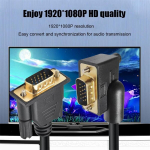 Xiwai 90 kraadise vga rgb kaabel t&auml;isnurga all isasest otse isase pikenduskaablini 3coax + 6c arvutimonitori projektorile 1m