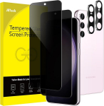Jetech privaatsusekraan samsung galaxy s23+/s23 plus 5g 6.6 tolli jaoks koos kaamerakaitsega, spioonivastane kaitsekile, karastatud klaasist kaamerakile, &uuml;hildub s&otilde;rmej&auml;lje id-ga, 2 tk pakis