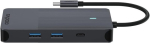 Rapoo Ucm-2005 Usb-c multiport adapter 10-in-1, 100w Power Delivery, 2x 4k Hdmi, 1gbps Lan, 1 Usb-c ja 2 Usb-a 3.0 andmeporti, Micro Sd/sd m&auml;lukaardi lugeja, Aux