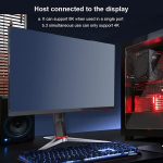 Displayport l&uuml;liti, 1 x 3 displayport splitter 8k 30hz 4k 144hz kolmekordne mst sst hub 1 sisend 3 v&auml;ljundit dp splitter kodukino, kooli, hotelli jne jaoks.