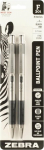 Zebra&reg; F-301 roostevabast terasest sisset&otilde;mmatav pastapliiats, peenike ots, 0,7 mm, must tint (2 tk)
