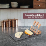 Micasa sucasa puidust juustulaud ja tahvelkivi + juustunugade komplekt &ndash; elegantne l&otilde;ikelaud ja serveerimislaud juustu, antipasti ja tapase jaoks &ndash; suupistelaud magnetilise noahoidjaga