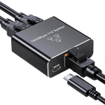 Erdiegle lan splitter 1 kuni 2, 1000 mbps ethernet splitter, metallist lan l&uuml;liti 2 pordiga koos type-c toitekaabliga gigabitine l&uuml;liti arvutile, jaoturile, l&uuml;litile, ruuterile, digiboksile, digitaaltelevisioonile jne.