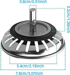 2 tk. valamu filter, roostevaba teras, 78 mm