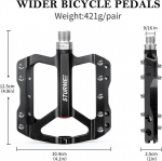 Sturme jalgrattapedaalid 3 suletud laagritega Cnc alumiiniumist Mtb 9/16 tolli libisemiskindlad tolmukindlad Maastikurattale/maanteerattale/e-jalgrattale/bmx-ile/linnarattale