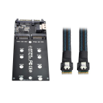 Nfhk Sff-8654 kaabel ja kaart U2 komplekt Ngff M-key kuni Slimline Sas Nvme Pcie Ssd Sata adapter emaplaadile