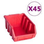 96-osaline hoiukastide komplekt seinapaneelidega punane ja must CFE653368
