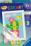 Ravensburger Creart 23634 - v&auml;ike kaktus - numbrite j&auml;rgi maalimine lastele alates 7. eluaastast, maalimis komplekt raami, pintsli ja akr&uuml;&uuml;lv&auml;rvidega, kingitus t&uuml;drukutele ja poistele