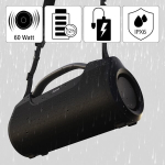 Hama Soundbarrel Bluetooth muusikaboks (bluetooth k&otilde;lar veekindel vastavalt Ipx6, kaasaskantav muusikaboks 60 W, 12 tundi aku, toiteplokk) must