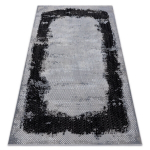 Vaip CORE A004 Raam, Muster augustatud - Struktuuriline, kahel tasemel fliis, must / helehall