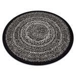 &Uuml;mmargune vaip SISAL FLAT 48834690 Punktid, must, ratas 120 cm