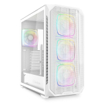 Sharkoon korpus AK5M RGB (valge, Tempered Glass)