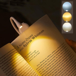 Lugemislamp, raamatulamp klambriga raamatulambile 3 silmakaitse režiimiga Lugemislamp Raamatulamp, sujuvalt reguleeritav, laetav raamatulamp Vit