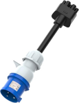 Aiskooc 3-kontaktiline Cee Tesla adapter, 16a (pistikupesa l&auml;bim&otilde;&otilde;t: 44 mm) 2. p&otilde;lvkonna Ev laadimiskaabli pikendus Tesla Model S/3/x/y jaoks, t&ouml;&ouml;ks on vajalik maandus