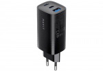 Laadija - Havit UC20 GaN 65W Kolme sadamaga reisi, must