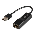 Ethernet adapter - I-TEC - USB to RJ45 - 100/10 Mbps - USB 2.0 - Black