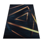 Must-kuldne vaip 160x220 cm elutuppa libisemisvastane moodne muster