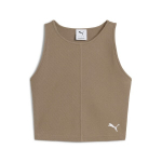 Naiste vabaaja T-s&auml;rk PUMA WARDROBE ESS Ribbed Crop Top Totally Ta - 62976593, pruun