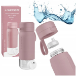 Wessper komplekt klaaspudel 0.5L roosa + pudelifiltri padrun