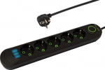 Pikendusjuhe BLOW PS550, 5 pistikupesa, 3x USB, 5 m, maandusega, must