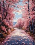 Maalimine numbrite j&auml;rgi Kevadine kirsirada, 40&times;50 cm