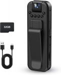 Mini kehakaamera 1080P, 32GB, &ouml;ise n&auml;gemisega, kaasaskantav, 1 tk