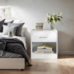 &Ouml;&ouml;kapp, 28 x 39 x 41 cm, valge, &Ouml;&ouml;kapik, K&otilde;rvaltabel, 28 x 39 x 41 cm, Classic White