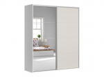 Riidekapp Black Red White Flex, 240x200x66 cm, valge/beež