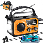 P&auml;ikesepatareiga k&auml;eshoitav raadio, AM/FM/NOAA, USB-C, 16000mAh/59200mWh