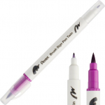 Pintselpliiats Brush Sign Pen Twin magenta kahepoolse pintselotsaga, Pentel /12
