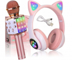 &Otilde;nnelikud inimesed Andy Wireless Bluetooth Cat K&otilde;rva juhitud k&otilde;rvaklapid kassik&otilde;rvadega + karaoke mikrofon