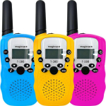 Pika levialaga raadiokomplekt LCD-ekraaniga, 3 tk + laetavad akud