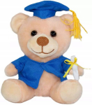 Pehme kaisukaru l&otilde;petaja bareti ja diplomiga - 15cm