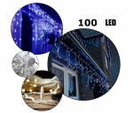 Airi 100 LED 4 meetrit v&auml;lisvalgustuse j&auml;&auml;purika valguskett valge juhtmega, sinine valgus vilkuv