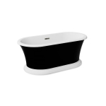 Vann Besco Ziva Black&White Matt, 160 x 75 cm, sifooniga ja &uuml;levooluga slim gun metal