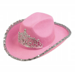 Kauboi m&uuml;ts h&otilde;bedase tiaaraga, roosa