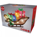 Kahjustatud pakendiga toode. Valgustatud j&otilde;ulukaunistus kelgud