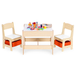 Lastem&ouml;&ouml;bli komplekt: laud + 2 tooli, ECOTOYS kriiditahvel