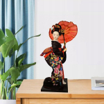 Jaapani k&auml;sit&ouml;&ouml; gei&scaron;a skulptuur 25 cm nuku kimono E stiilis lauale