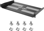 Mt-viki 1u 19-tolline riiul v&otilde;rgukapile 1u perforeeritud rack-kinnitusserver 19-tollistele v&otilde;rgukappidele 22 kg 250 mm s&uuml;gav riiul, 1 tk pakis