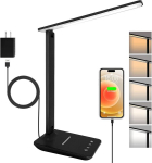 LED laualamp, h&auml;mardatav, USB laadimispordiga, must