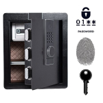 Soomustatud kodu biomeetriline s&otilde;rmej&auml;lgiga seif, 45x38x32 cm, must