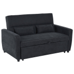 Kahekohaline klapppink magamisfunktsiooniga, must 148&times;82&times;89 cm