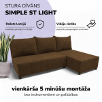 Nurgadiivan-voodi St Light, Podrez, pruun