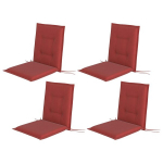 4tk istmepatjade komplekt 108 x 50 x 5 cm toolipadi paeltega, sise- ja v&auml;listingimusteks istepehmendus veinipunane