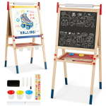 Laste kunstistatiiv, 60x55x112&ndash;124 cm, Mitmev&auml;rviline